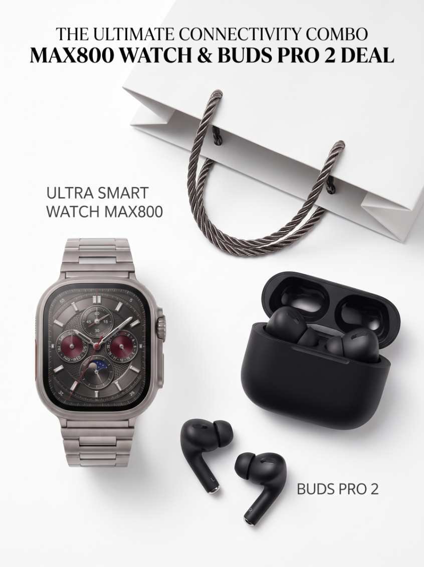 Ultra Watch + Pro 2 Black Buds – Premium Combo Deal