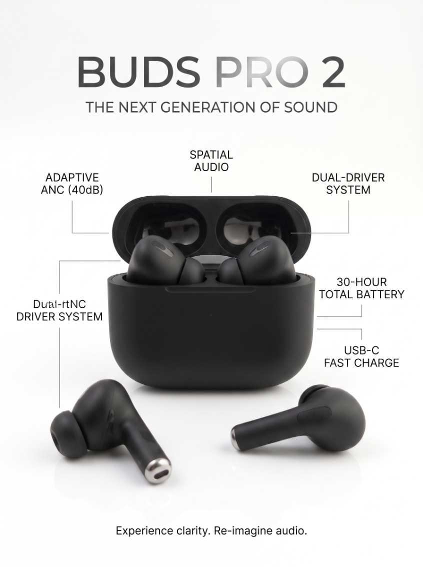 Ultra Watch + Pro 2 Black Buds - Premium Combo Deal - Image 3